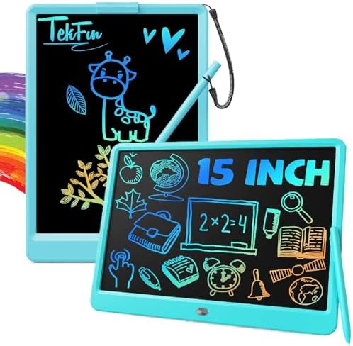 TEKFUN 15inch LCD Writing Tablet Teen Boy Girl Gifts Ideas, Easter Birthday Gifts for Kids, Drawing Board Educational Toys for 6 4 5 3 Year Old Boys, Homeschool and Office Message Memo Board