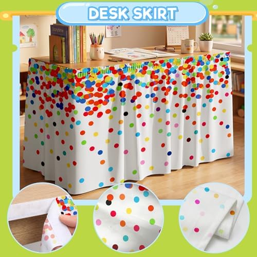 Teacher Desk Skirt for Classroom Ruffle Table Skirt Back to School