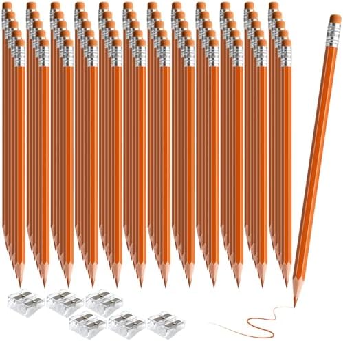 120 PCS Orange Pencils Bulk with Eraser, Pre-Sharpened HB Spring & Easter Pencils for Kids, School Supplies for Writing, Drawing & Easter Art Crafts(Orange)