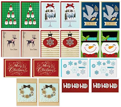 Hallmark Boxed Handmade Christmas Cards Assortment (Set of 20 Special Holiday Greeting Cards and Envelopes) (1XPX5639)