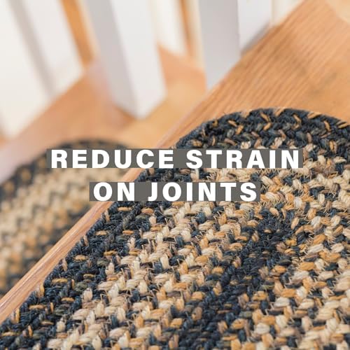 Homespice Kilimanjaro Jute Braided Stair Treads, Oval 8x28 Set of 13