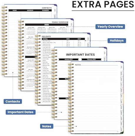 Large Planner 2026-2027, A4 (8.5" x 11") Hardcover Weekly & Monthly Planner July 2026 - June 2027 with Monthly Tabs, Academic Planner for School, Work and Office, Golden Horizon