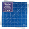 The Quilted Bear 18" x 18" Rotating Self-Healing Cutting Mat, Blue
