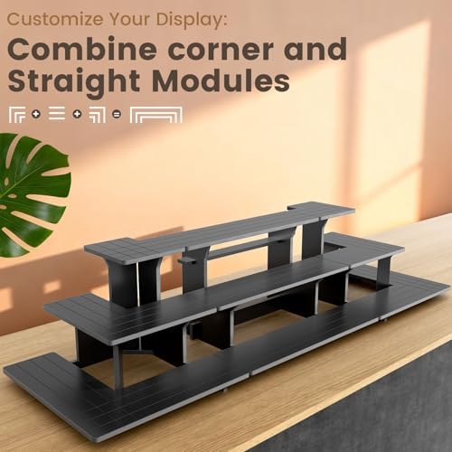 3 Tier Vendor Display Stand, Black PVC Shelves for Craft Fairs & Markets
