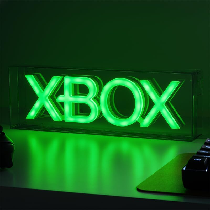 Paladone Xbox LED Neon Light, Free Standing or Wall Mountable Gaming Desk Accessories, Game Room Decor & Gift for Gamers, 11.7" Wide