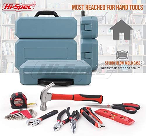 Hi-Spec Home Tool Kit in a Portable Toolbox Case Office and College Set