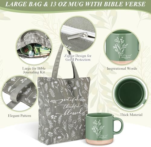 Reallnaiv Housekeeping Mug Bag Notebook Highlighter Pen Note, Green