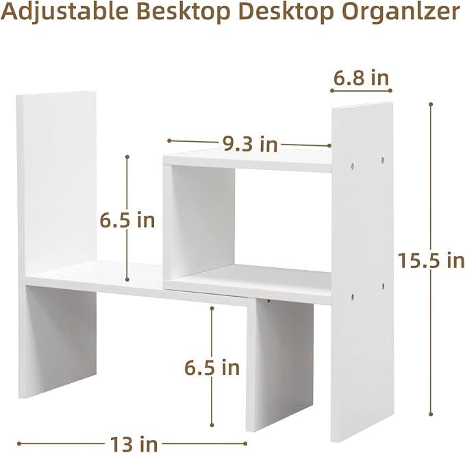 TY ARTS & CULTURE Expandable Wood Desktop Organizer Countertop Bookshelf | adjustable wood shelf, countertop desktop storage, home office stationery rack,Multipurpose bookcase,tabletop display