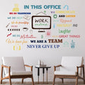 Inspirational Office Wall Decals - Motivational Team Quotes, Positive Sayings, Modern Office Wall Decor, Reusable Stickers for Workplace Motivation.