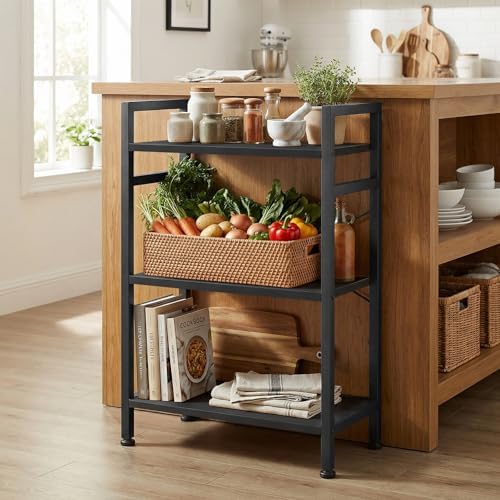 3 Tier Bookshelf, Free Standing Bookcase with Open Storage Shelves