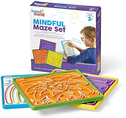 hand2mind Elkonin Boxes Magnetic Dry Erase Boards Set & Mindful Maze Boards & Sensory Fidget Tubes