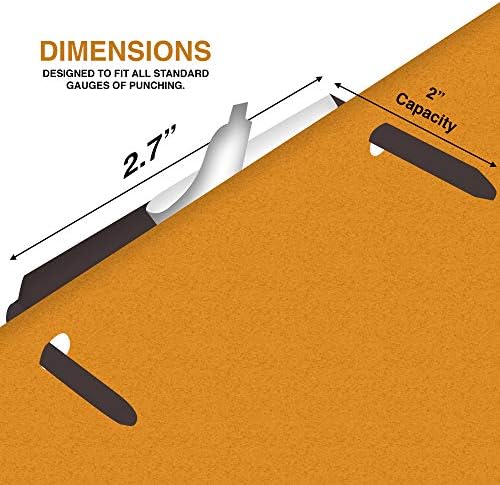OLYMPX 100 Pcs of 2? Capacity Premium Self Adhesive Prong Paper Fastener Bases, 2.75 Inch Center for Paper File Clip Folder Accessories, 100 per Box