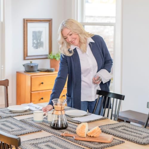 Homespice Flint Hill Braided Table Runner for Primitive Decor, Rect 11x36