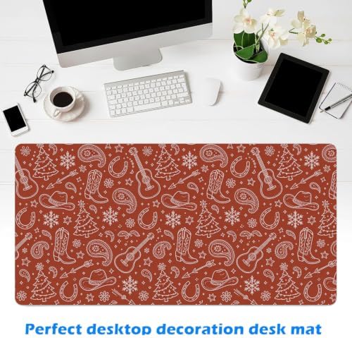 Christmas Western Snowflakes Tree Desk Mat Medium Gaming Mouse Pad