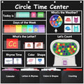 Circle Time Learning Center Classroom Pocket Chart, Circle Time Calendar Preschool Include 224 Cards, Educational Pocket Chart Material, Learning Calendar Weather Letter Counting Color Shape