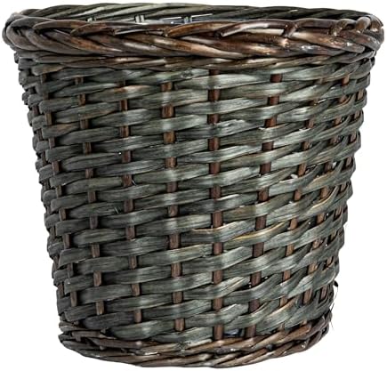 Household Essentials Handwoven Willow Waste Basket with Plastic Liner, Brown