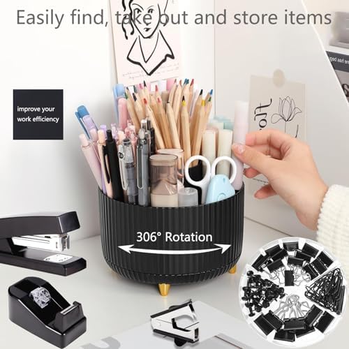 Office Supplies,School Supplies,Black Desk Accessories,Desk Organizer,Scissors,Stapler,Tape Dispenser,Binder Clips,Staples,Staple Remover,Sticky Notes,Clear Tape,Pen,Ruler,Best Gift,11pcs