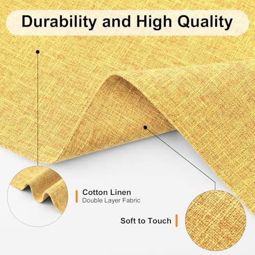 Homaxy Cloths Placemats for Dining Table Set of 4, 13" x 19",Mustard Yellow