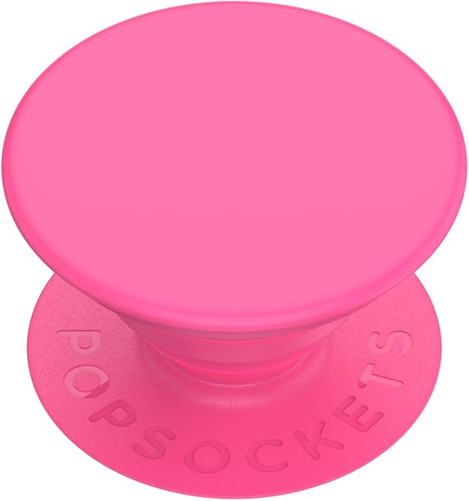 PopSockets Adhesive Phone Grip, Holder- Neon Pink | Secure Comfortable Hold, Anti-Drop, Kickstand, Hot Pink, Electronic Accessories, For iPad/Kindle/iPhone/Android