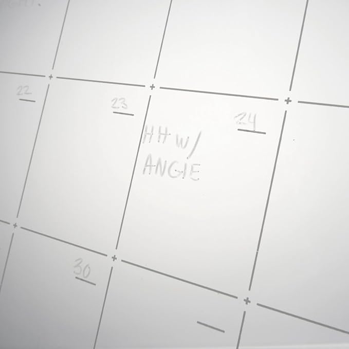 russell+hazel Acrylic Monthly Wall Calendar, Clear and Gold-Tone, Includes Wet Erase Markers and Mounting Hardware, 24” x 24” x .25”, Model Number: 44624