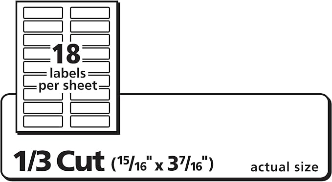 Avery TrueBlock Extra Large File Folder Labels, 15/16" x 3-7/16", 450 Printable Labels, White (5027)