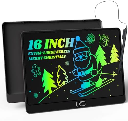16 Inch LCD Writing Tablet for Kids, Reusable Portable Drawing Board, Black