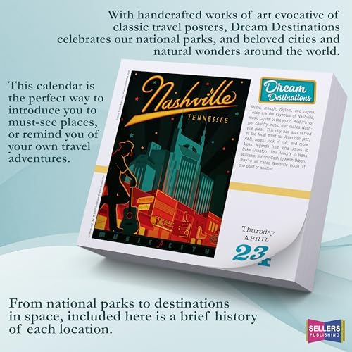 Dream Destinations 2026 Daily Desk Calendar: Page-a-Day Travel Calendar with Illustrated National Parks & World Treasures – Day-to-Day Desktop Calendar for Home or Office