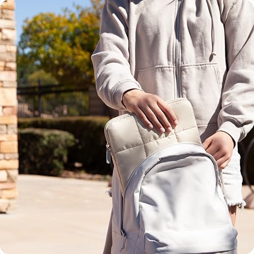 U Brands Nylon Puffy Zipping Medium Laptop Sleeve, 9.75" x 13", MacBook Bag, Laptop Case for MacBook Pro, MacBook Air, Chromebook, HP Computer, Sand Beige