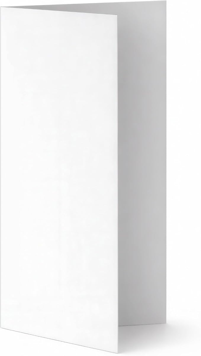 100 Pack Formal Bright White 8.5" x 11" Scored Cardstock Paper – Folds to 4.25" x 11" – Menu & Program Paper – Inkjet & Laser Printer Compatible – Made in USA