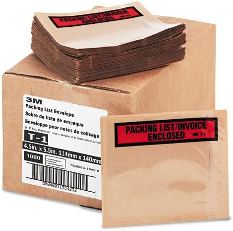 3M Top Print Packing List Envelope PLE-T1, 4-1/2 in x 5-1/2 in | 1000 per case