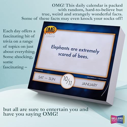 OMG Facts 2026 Daily Desk Calendar, Boxed Page-a-Day Trivia Calendar with Weird, Bizarre & Hard-to-Believe Facts