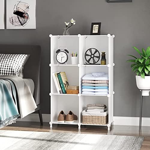 AWTATOS Closet Organizers and Storage, 6 Cube Storage Organizer, White