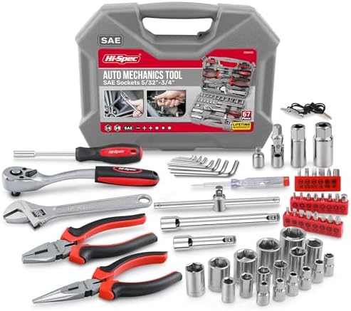 Hi-Spec SAE Auto Mechanics Hand Tool Kit Car Motorcycle Ratchet Wrench