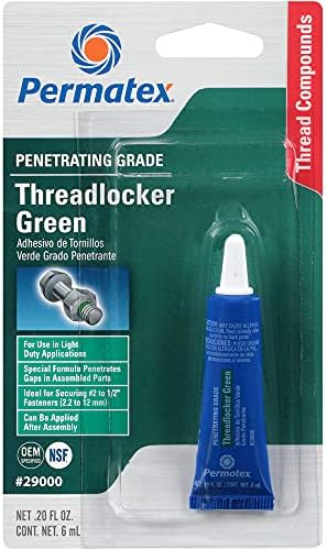 Permatex 29000 Penetrating Grade Threadlocker Green, 6 ml