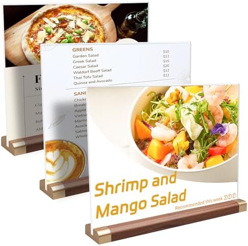 Acrylic Sign Holder 8.5 x 11, 3 Pack Double-Side Horizontal T-Shape