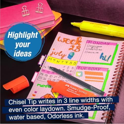 Faber-Castell Essential Note Taking Supplies - Studying Essentials Set with 6 Fineliner Journal Pens, College School Supplies, Stationary and Planner Accessories