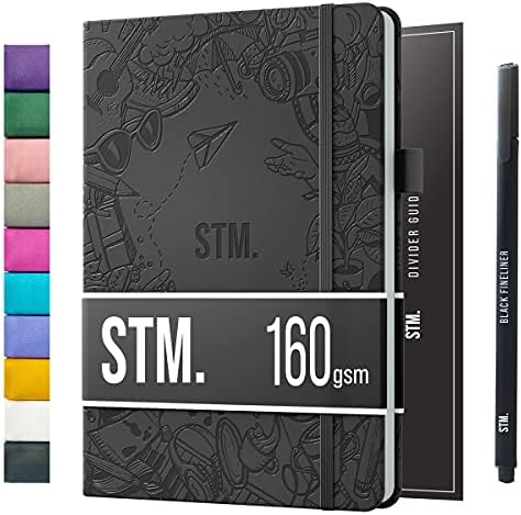Bullet Dotted Journal Dot Grid Notebook | A5 Daily Journaling Notebooks for Personal Writing, Work, Women | 160gsm Thick Paper, Hard cover, Lay Flat Binding | 5x7 Journals Cuaderno Libretas de apuntes