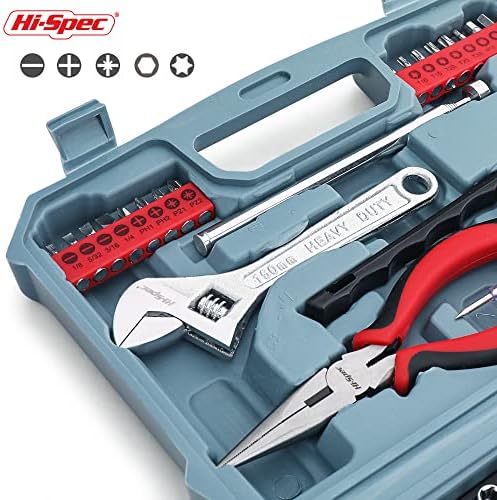 Hi-Spec Compact Auto Garage Tool Kit with Digital Tire Pressure Gauge