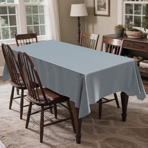 CXPSINC 54 Inch X 300 Feet Plastic Table Cover Roll Disposable Tablecloth with Slide Cutter for All Type/Shape Tables | Party, Banquet, Birthdays, Weddings(Silver, 300 Feet)