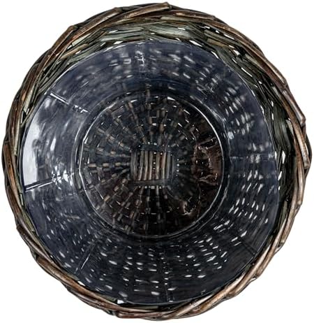 Household Essentials Handwoven Willow Waste Basket with Plastic Liner, Brown