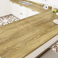 WESTICK Glossy Brown Wood Contact Paper Self Adhesive Wooden Wallpaper Kitchen Countertop Peel and Stick Waterproof Removable Faux Wood Grain Contact Paper for Countertops Tables Cabinets 196"x15.8"