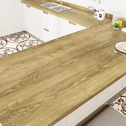 WESTICK Wood Grain Contact Paper for Countertops Waterproof Brown Wood Peel and Stick Wallpaper Faux Wood Contact Paper Self Adheisve Wood Wallpaper for Cabinets Bedroom Dresser Table Doors 118"x24"