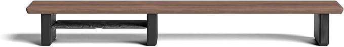 Raico Desk Cockpit Shelf Monitor Stand System Dual Screen Setup Wood Large Desk Accessory Organizer Unit (Walnut, Medium v2 | 36 Inches)