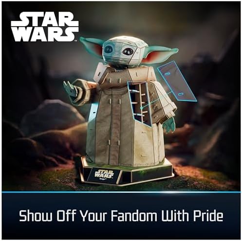 4D Build, Star Wars Grogu 3D Model Kit, Star Wars Collectibles & Desk Decor, Adult Puzzle, Building Toys, 103 Pieces, 3D Puzzles, Gift Ideas for Ages 12 & Up