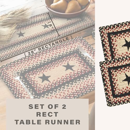 Homespice Gloucester Jute Braided Table Runner, Rect 8x28 Set of 2