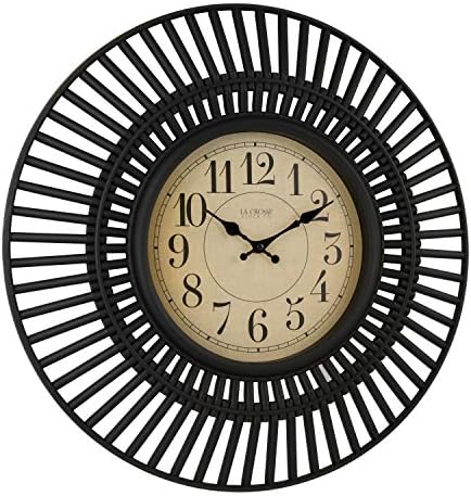 La Crosse Technology 20 Inch Covington Quartz Wall Clock - Black - 404-3051