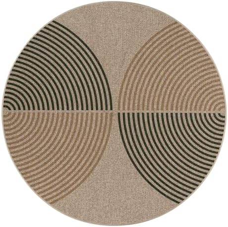 Lahome Modern Rainbow Round Rug, 6ft Round Outdoor Easy Jute Rug