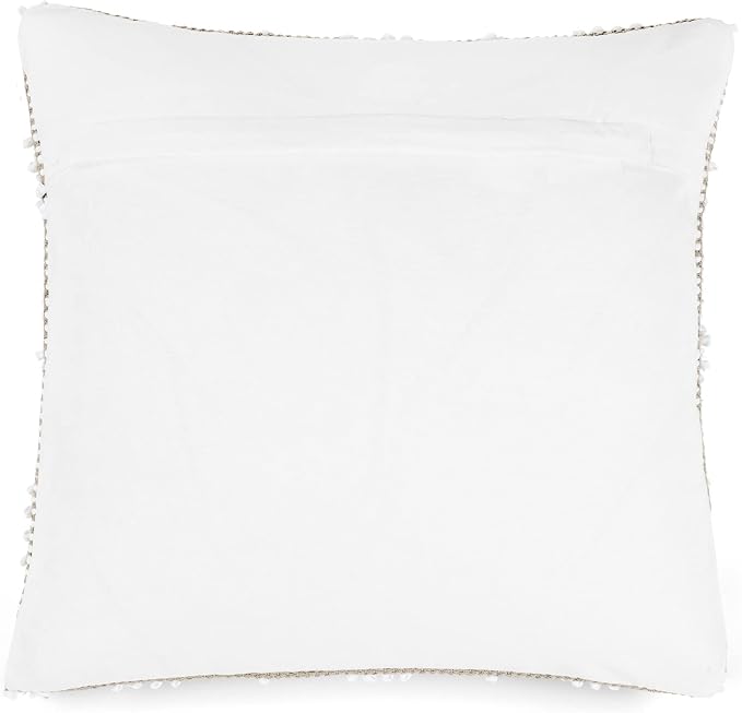 Lush Decor Adelyn Decorative Throw Pillow Cover, 20" W x 20" L, Neutral - Square Pillow - Neutral Diamond Pillow - Textured Pillows - Hygge Decor - Farmhouse Throw Pillows For Bed, Couch, Or Chair