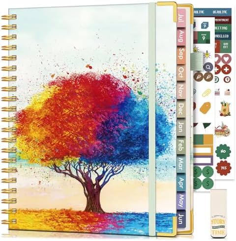 Academic Planner 2026-2027, Hardcover Weekly and Monthly Calendar Planner from July 2026 - June 2027, 8.5" x 11" A4 Large Daily Agenda with Tabs, College School Organizer for Student Teacher, The Tree of Life in Oils