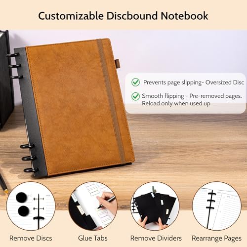 Yoment Refillable Notebooks for Work 5 Subject with Removable Dividers Tabs